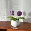 Artificial Flowers Potted Crochet Flower Ornament Desk Accessories Room Decoration Home Decor Holiday Gifts