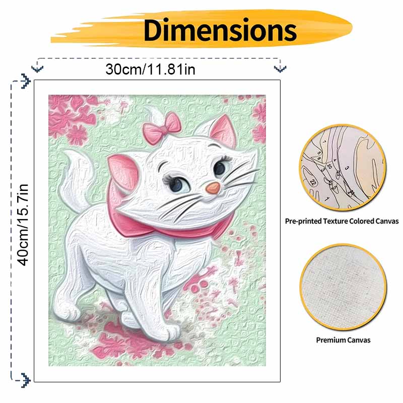 Disney Marie Cat Oil Paint by Numbers Painting Kit Handmade Diy Home Decor Gifts Wall Art Craft for Living Room Bedroom Aesthetic