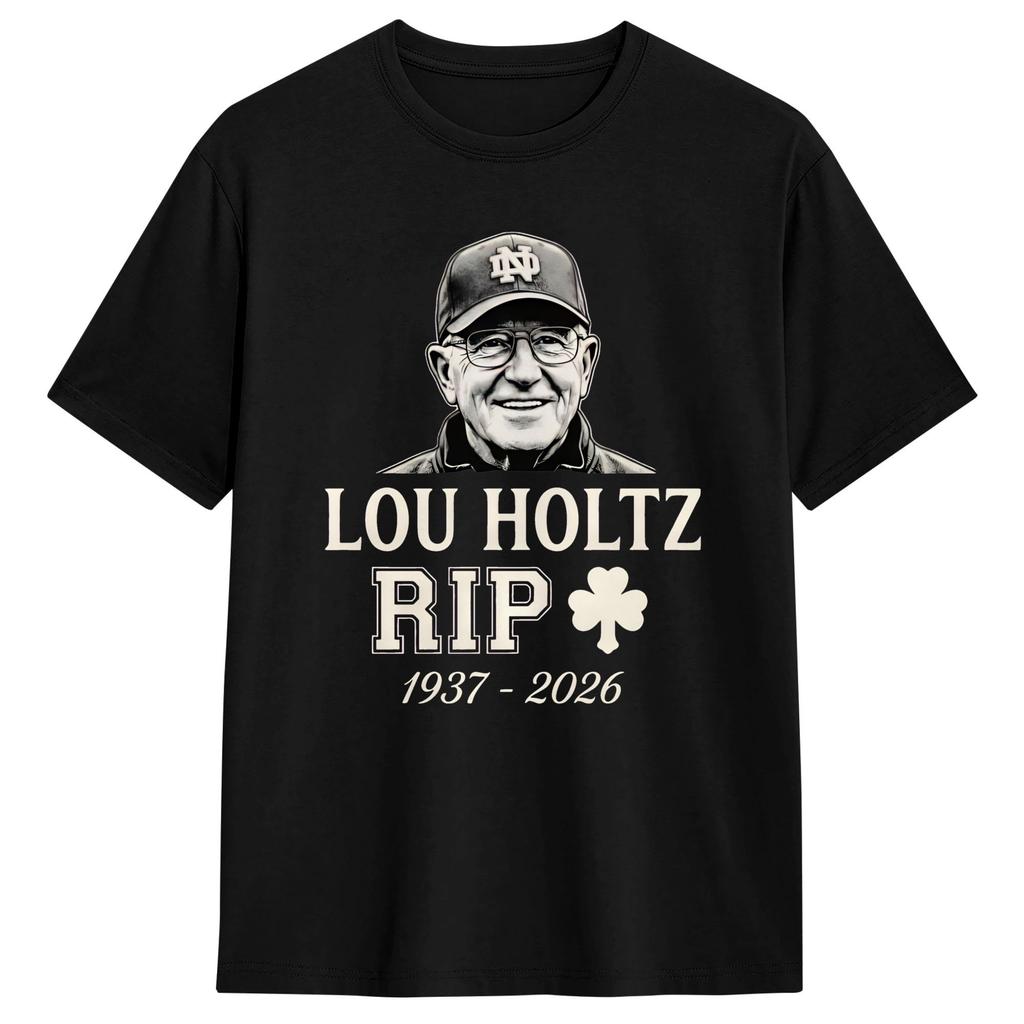 Lou Holtz RIP 1937 2026 TShirt Summer Hip Hop TShirts Mens Cotton ONeck 4XL 5XL 6XL Top Tees ShortSleeved Y2K Casual Tshirt