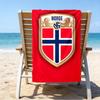 Asciugamano da Spiaggia in Microfibra con Stemma del Calcio Norvegese, Leggero e Asciugatura Rapida, per Viaggi Estivi, Essenziale per la Spiaggia, Piscina all'Aperto