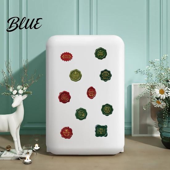 Self Adhesive Christmas Stickers Wax Seal Stickers Self-Adhesive Embossed Decals Red And Souvenir Packaging Labels Green Retro for Holiday Greeting