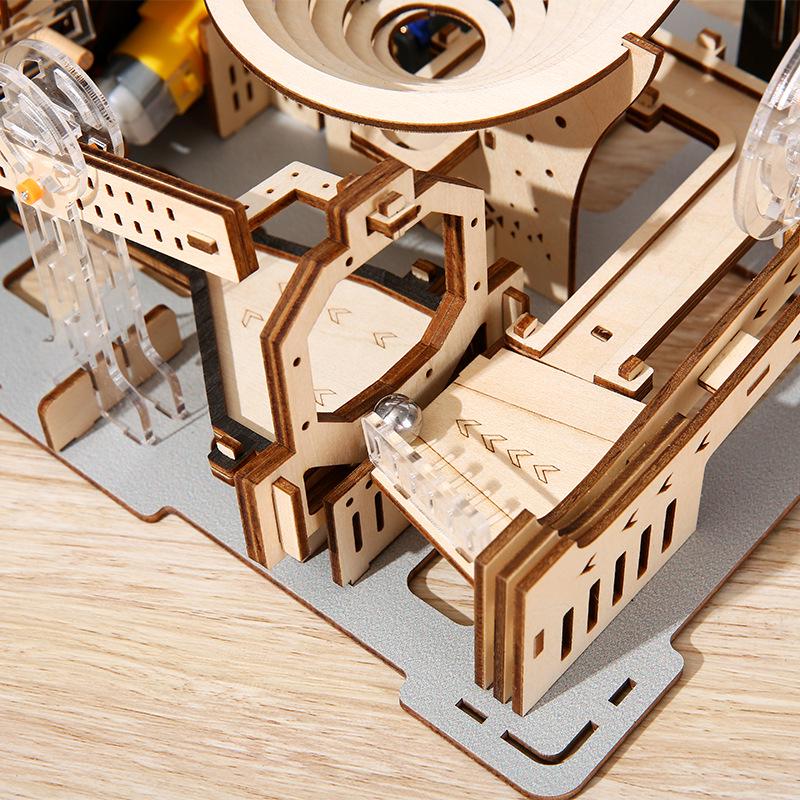 3D Mechanical Rolling Ball Puzzle Model - Educational Wooden Toy for Children
