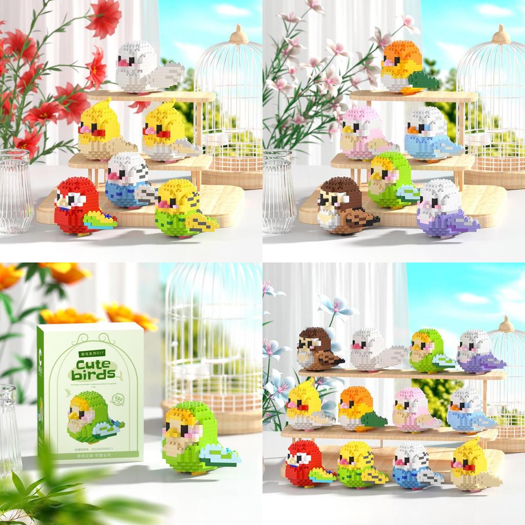 Fofo Desenho Animado Pássaro Animal Brinquedo de Pelúcia Decoração de Mesa Educacional DIY Blocos de Construção Presente