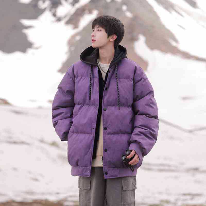 

Американская мужская двухслойная куртка с капюшоном на хлопковой подкладке для зимы, утолщенная теплая хлопковая куртка и ветрозащитная куртка для подростков 3XL [Height 180-190cm Weight 175-95kg]