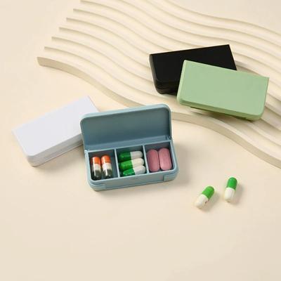 3Grids Mini Pill Case Portable Travel Pill Box - One Day Tablet Storage Container Plastic Medicine Holder Organizer
