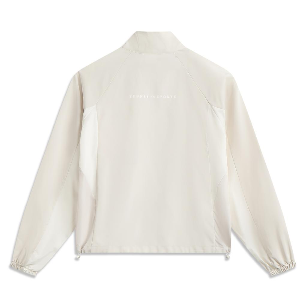 Li-Ning Color Block Zipper Stand Collar Versatile Casual Windbreaker Women Outerwear Gravel-White Gray AFDV694-6