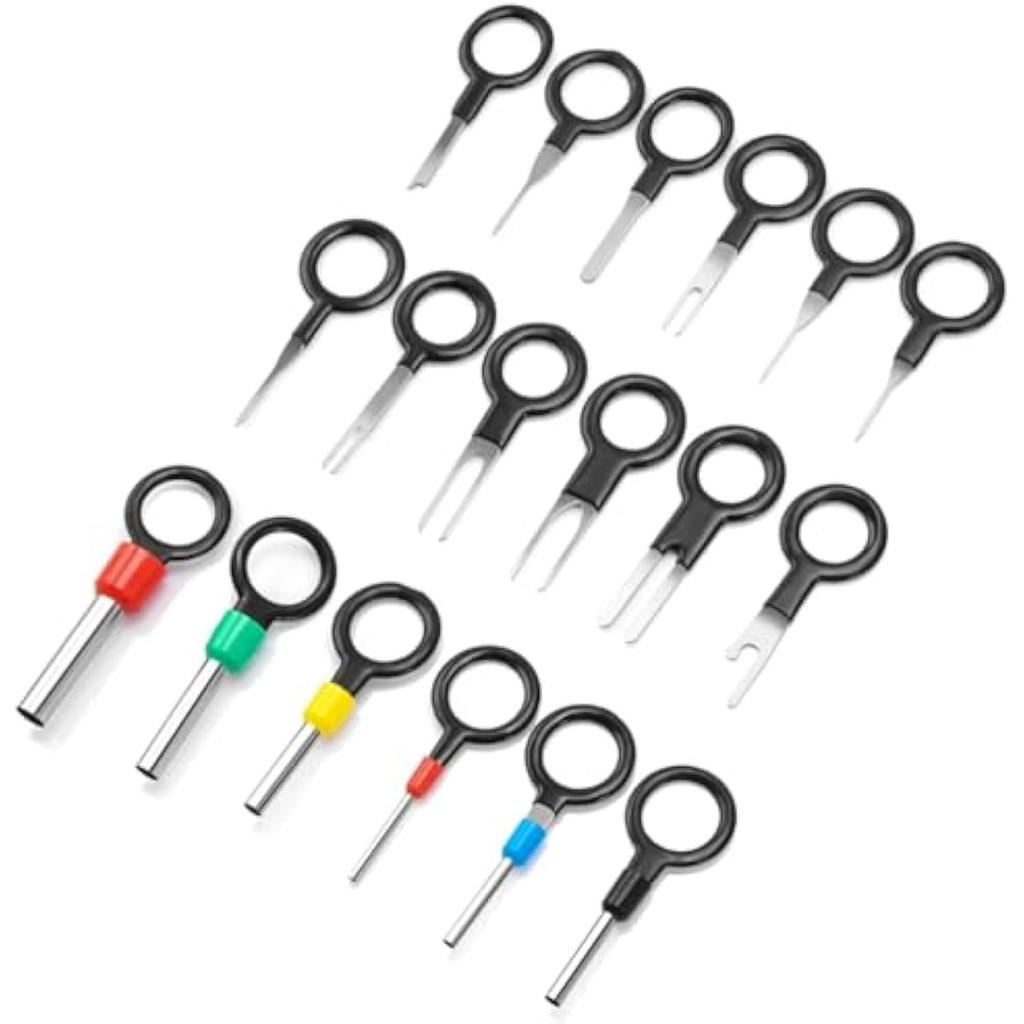 18pcs Car Terminal Removal Kit Box Wire Plug Connector Extractor Puller Release Pin Extractor Set Terminal Plug Repair Tools