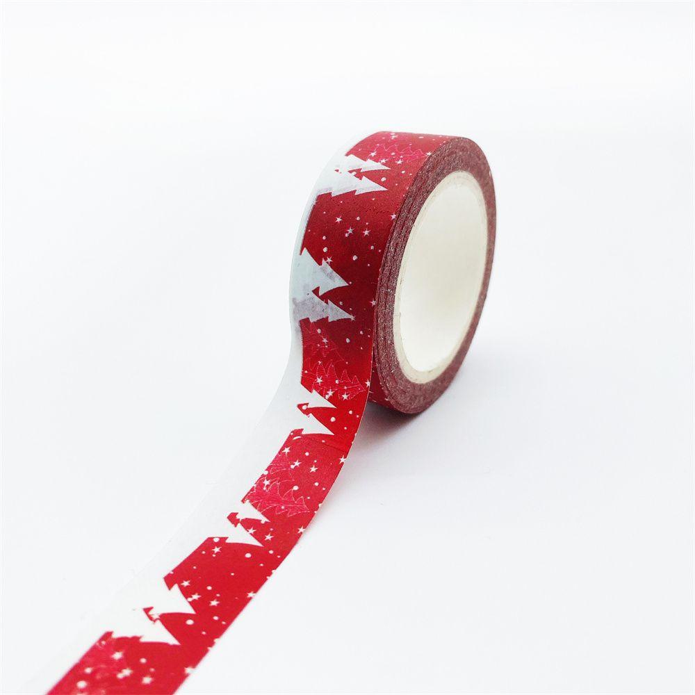 Wzory 15mmX10M Słodka taśma maskująca do scrapbookingu Śnieżny jeleń Taśma świąteczna Choinka dekoracyjna