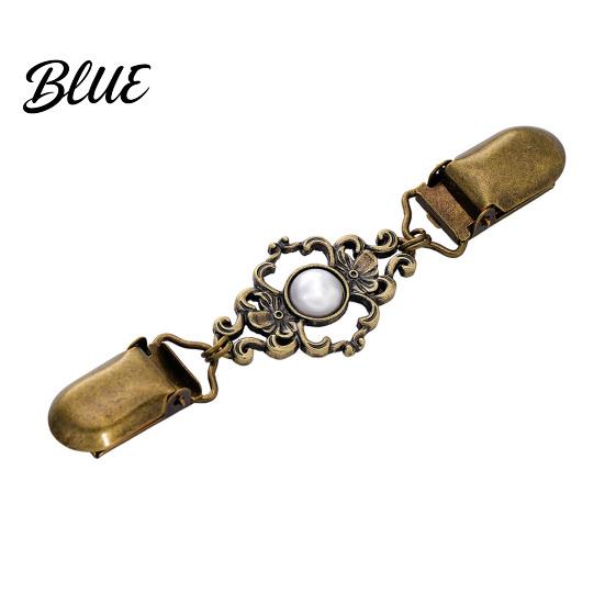 Dress Embellishment Clips Vintage Faux Pearl Sweater Clip Hold Cardigan Together Cincher Clip Clothing Decorative Buckle for Shawl Cloak,