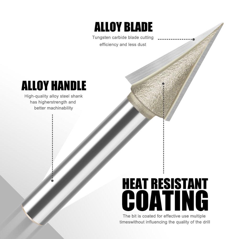 Carbide V Bit 30 Degree 3D V-Shaped Engraving Router Bit 6/6.35mm Shank CNC Woodworking Tool For Cutter Maching Trimming Machine