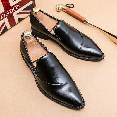 Fashion 2024 New Men Loafers Leather Shoes Formal Elegant Dress Shoe Simple Slip On Man Casual Footwear Original Pointed Boos Moccasins