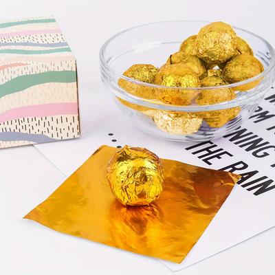 1 Set (100pcs) Aluminum Foil Paper Wrappers – for Chocolate & Candy Wrapping, 100 Packs Extra Large Square (7.8 X 7.8 Inches)