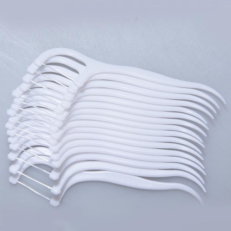 50 buc ață dentară periuță interdentară dinți periuță de dinți din plastic cu sârmă înalt polimer de unică folosință