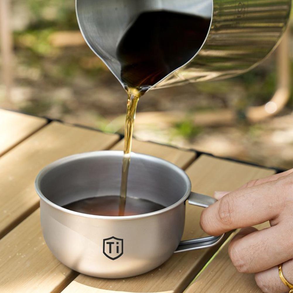 New MINI Camping Water Cup Titanium Alloy Portable Tea Coffee Cup Outdoor Kitchen Equipment Mountaineering Cups 80/220ml