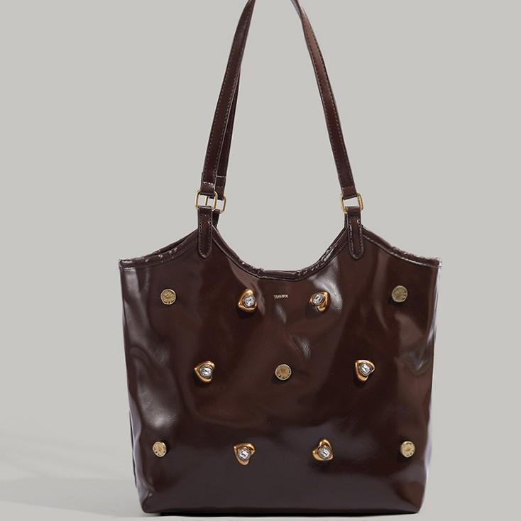 Large Capacity Bag for Women 2024 New Versatile Stylish Single Shoulder Handbag Retro Simple Elegant Commuter Tote Bag