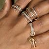 316 Roestvrij Staal PVD Gemengde Metalen Meerlaagse Vingerringen Glanzende CZ Zirkonia Stapelbare Ring Set Verkleurt Niet Verfijnde Sieraden