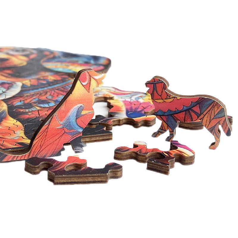 Irregular Animal Wooden Jigsaw Puzzle - Christmas Reindeer Toy