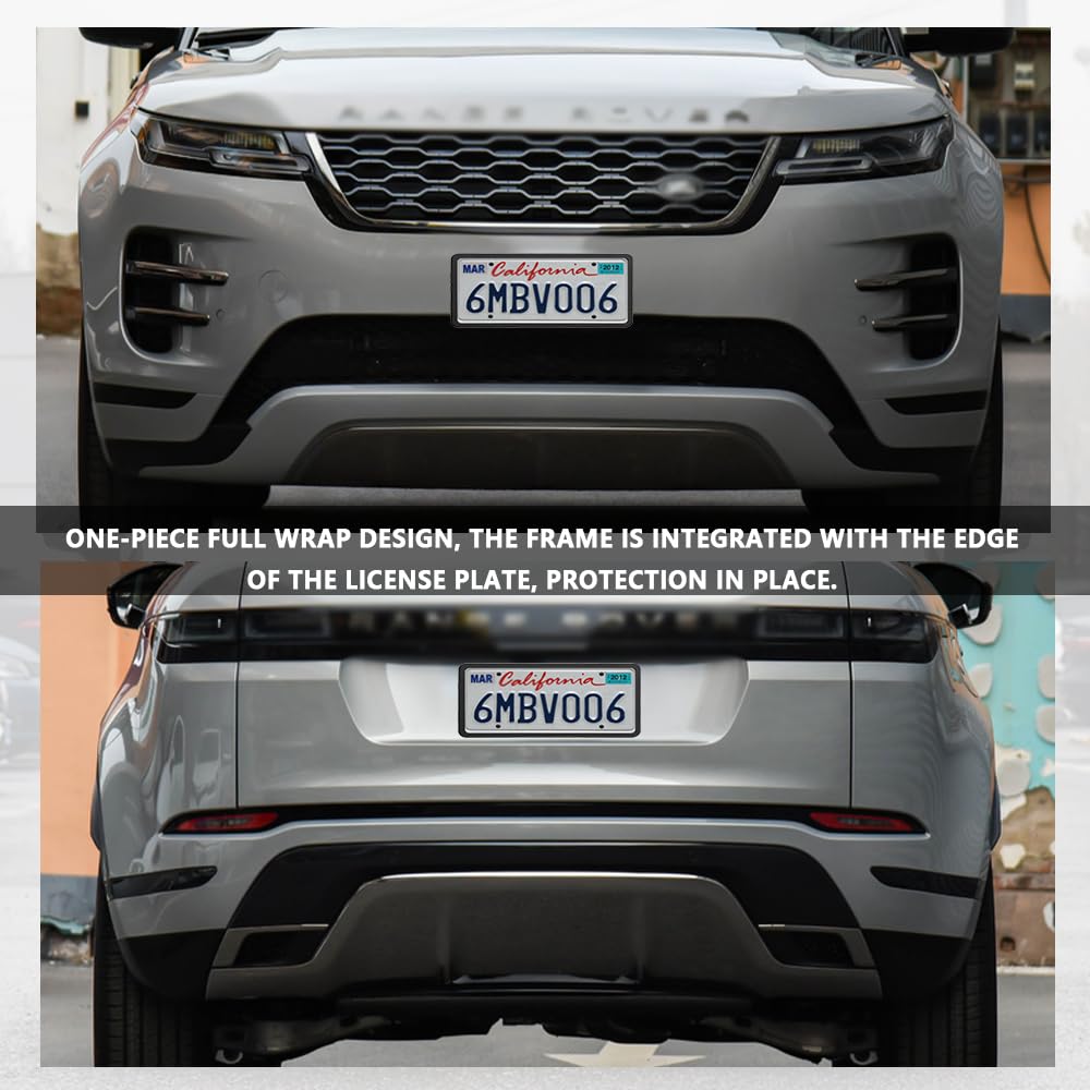Silicone License Plate Frames with License Plate Screws Universal License Plate Cover Automotive Exterior Accessories 2PCS Set