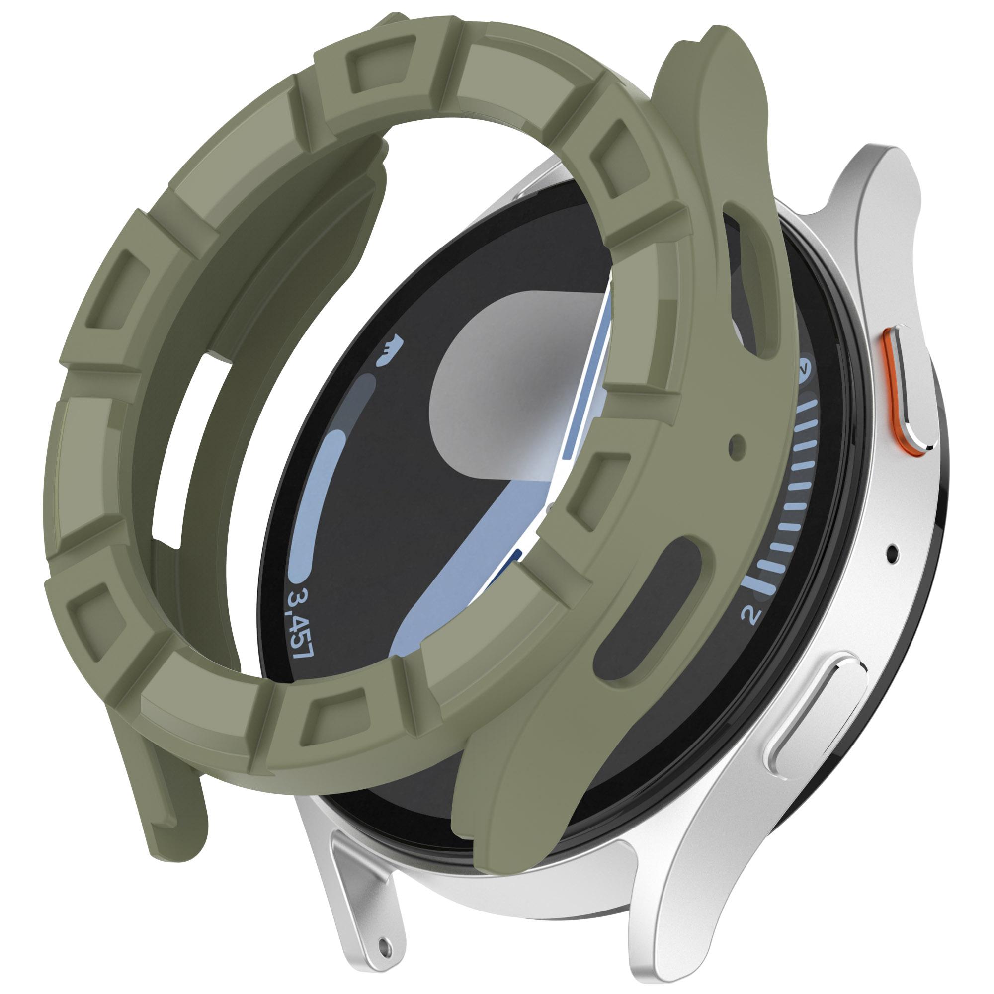 

For Samsung Galaxy Watch7 40mm Watch Case Hollow Armor Soft TPU Watch Frame Green