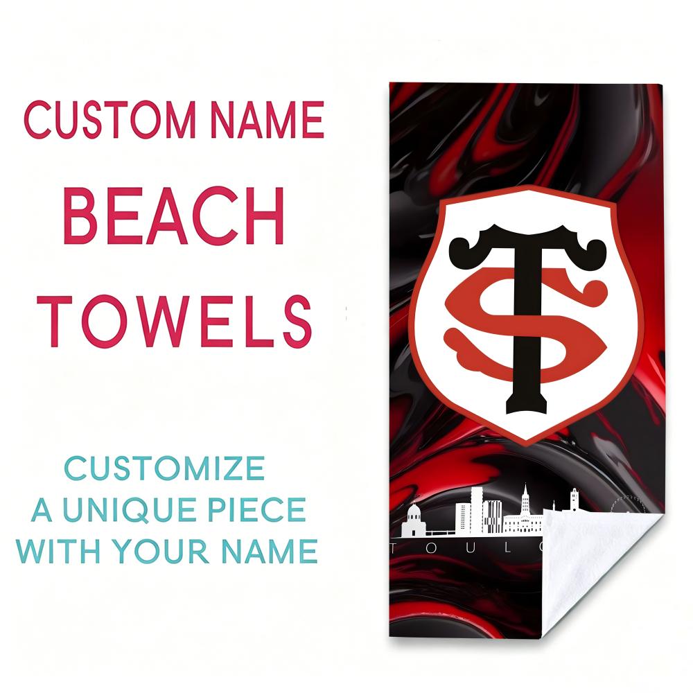 Asciugamano S-Stade Toulousain Asciugamano da spiaggia in microfibra, ad asciugatura rapida, senza sabbia, fibra ultrafine, super morbido.