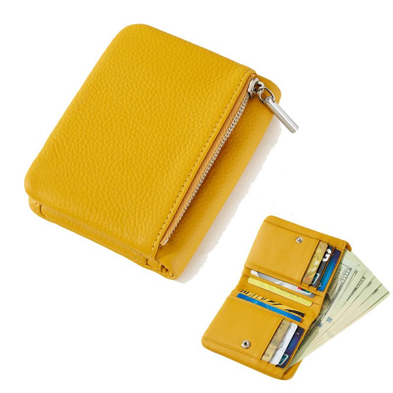 Mendy Women's Leather Zip Wallet Genuine Leather Card Holder Wallet Cash Money Holder With Card Slots Women's Pouch Designer