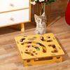 Cat Toy with Wooden Scratching Pad Interactive Cat Ball Track Puzzles Toy for Indoor