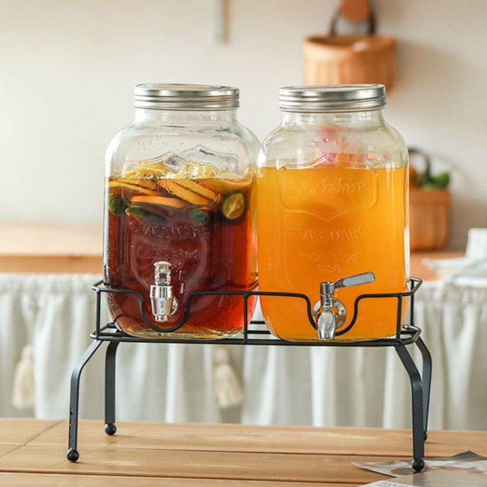 

2 упаковки из нержавеющей стали, диспенсер для напитков, стеклянный диспенсер для воды с фруктовым заварочным устройством, водяной сок