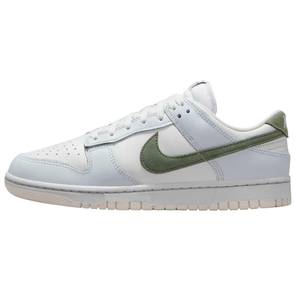 Nike Dunk Abrasion Resistant Low Top Skateboard Shoes Unisex Silver White