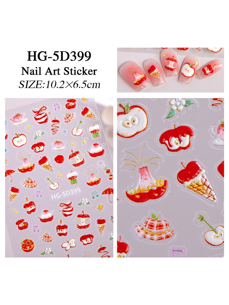 Pure Lace And Lace Nail Stickers 5d Embossed Sweet And Cool Cartoon Nail Stickers With Multiple Styles And Colors As Decorations
