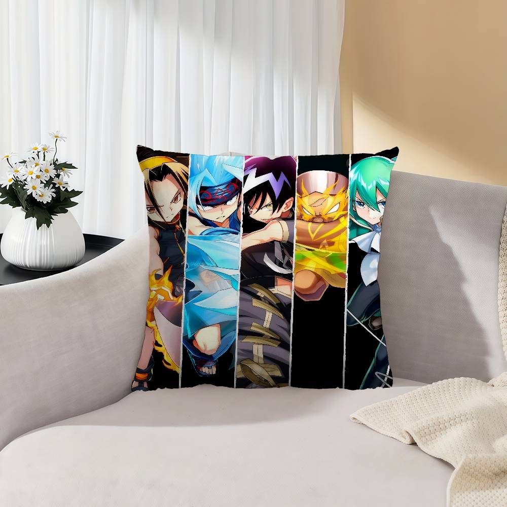 Anime Shaman King Cushion Cover Inches Farmhouse Decor Home Throw Pillow Covers For Couch Decorations