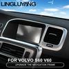 Console navigation frame decoration cover trim Stainless steel strip interior molding sequ 3D sticker for Volvo S60 V60