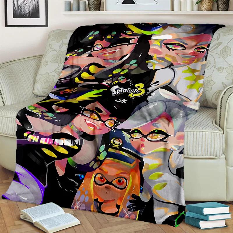 Cartoon PC Gamer 3D Games Splatoon Blanket,Soft Throw Blanket for Home Bedroom Bed Sofa Picnic Travel Office Cover Blanket Kids