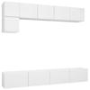 5 Piece Wall Mounted TV Cabinet Set White Particleboard