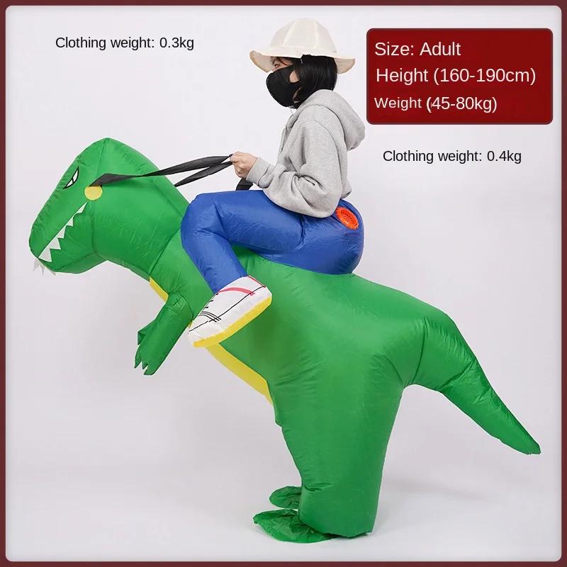 Aufblasbares Dinosaurier Kostüm Reit-Overall Cosplay Dino Lustige Kostüme für Mädchen Jungen Kinder und Erwachsene Purim Halloween
