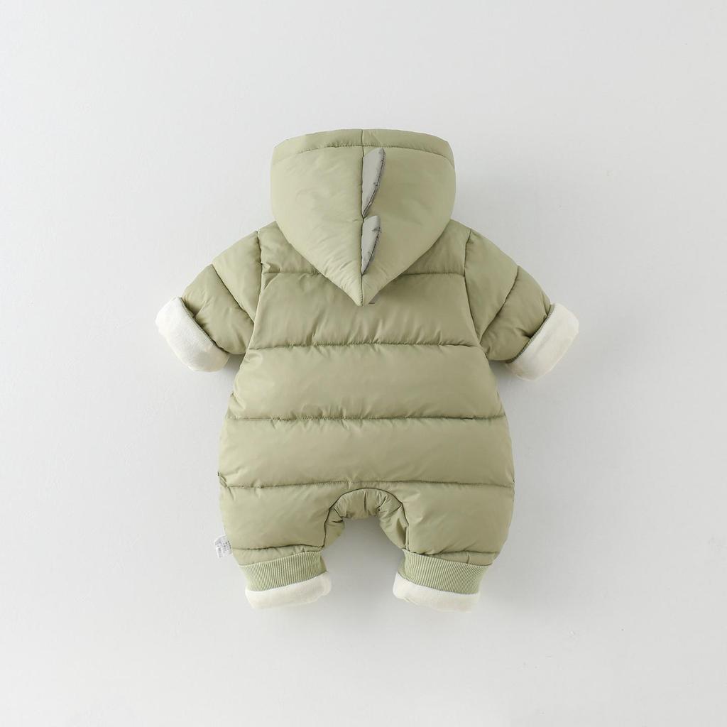 Thick Cotton Baby Jumpsuit - Warm Fleece Cartoon Winter Outfit for Boys & Girls