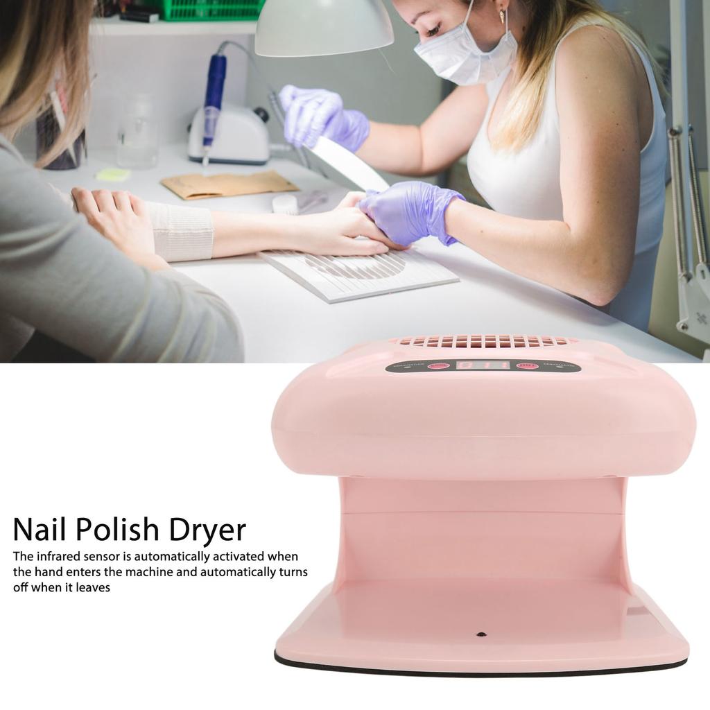 Air Nail Dryer Infrared Sensor Automatic Induction Cold Hot Air 300W High Power Nail Polish Dryer Drying Fan Plastic