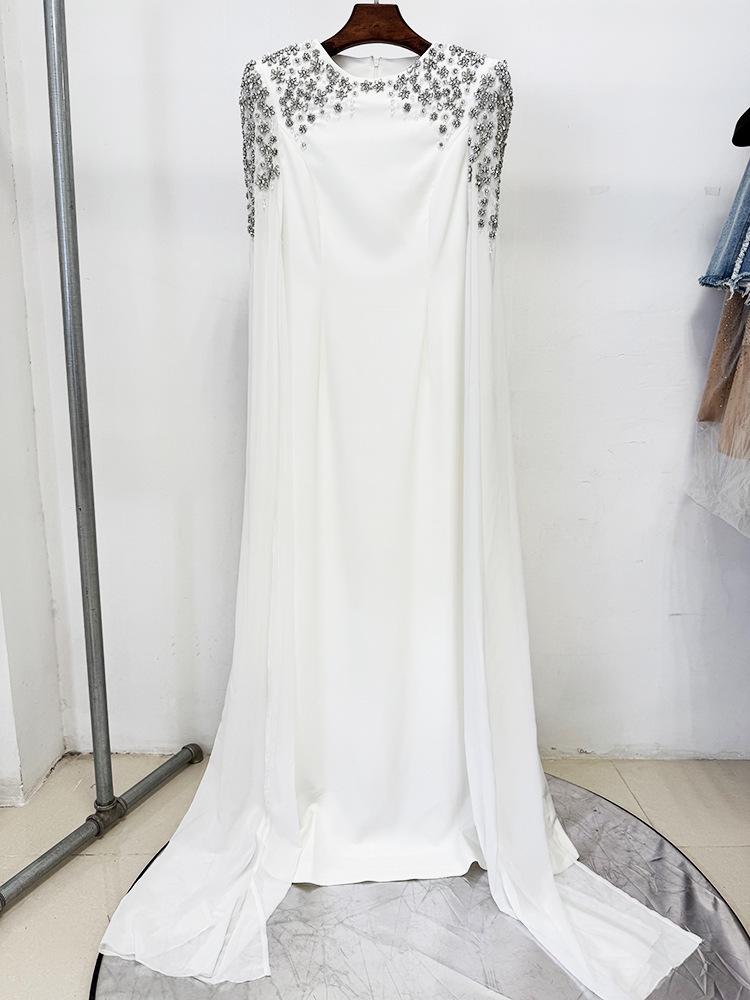 European & American Fashion Rhinestone Long Dress 2025 - Beaded Evening Gown