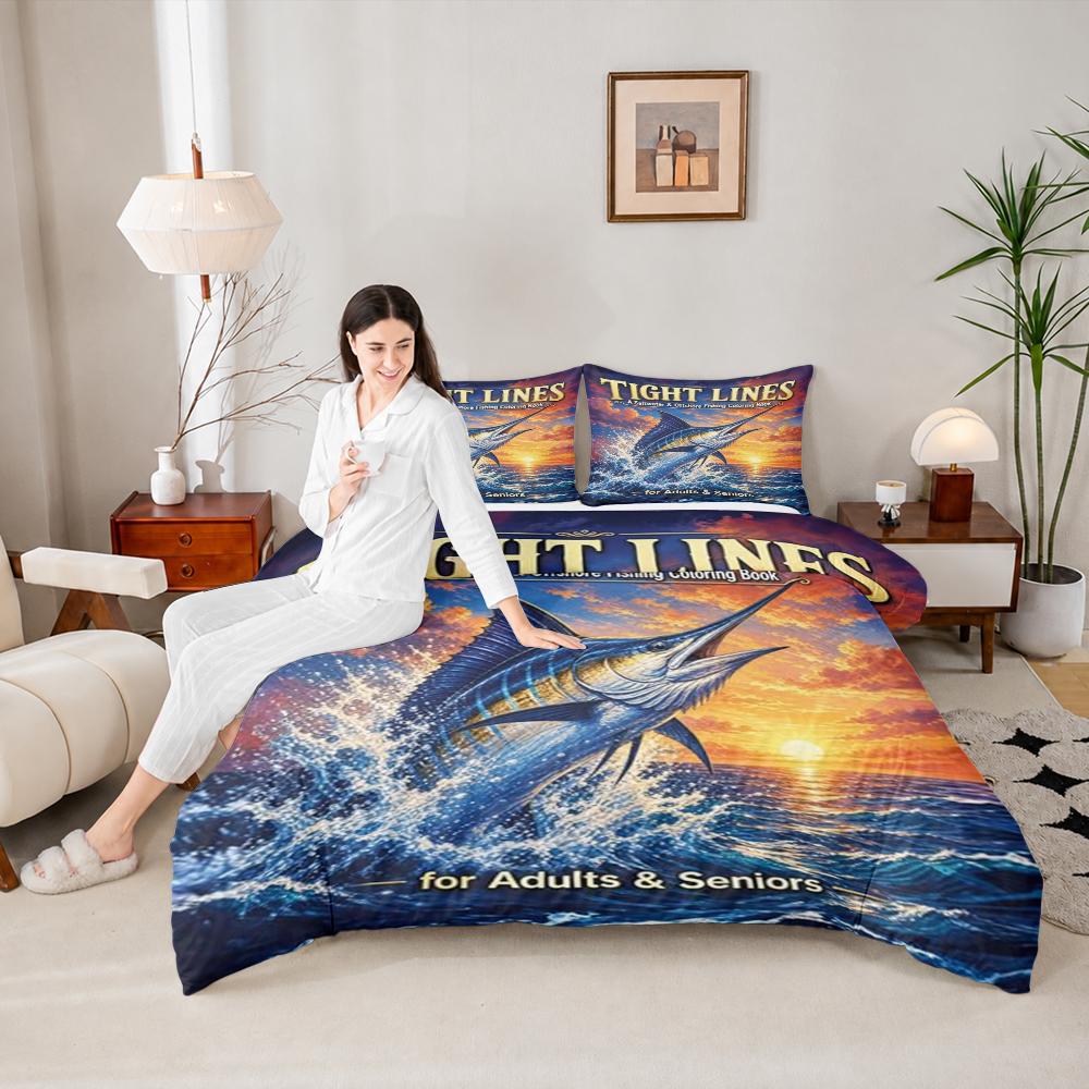 Mystical Crab Zodiac Art in Blue & Gold Bedding set (1 duvet cover, 2 pillowcases, duvet not included)