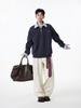Unisex Heavyweight Faux Two-Piece Half-Zip Polo Sweatshirt, Autumn College Style, Lapel, Pullover, Loose Casual Top, Trendy.
