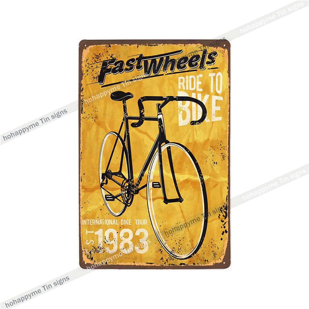 Fahrrad fahren Schilder Blech Metall Retro Plakette Dekoration Fahrradladen Bar Pub Club Café Vintage Wandkunst Eisenmalerei Poster 20x30cm