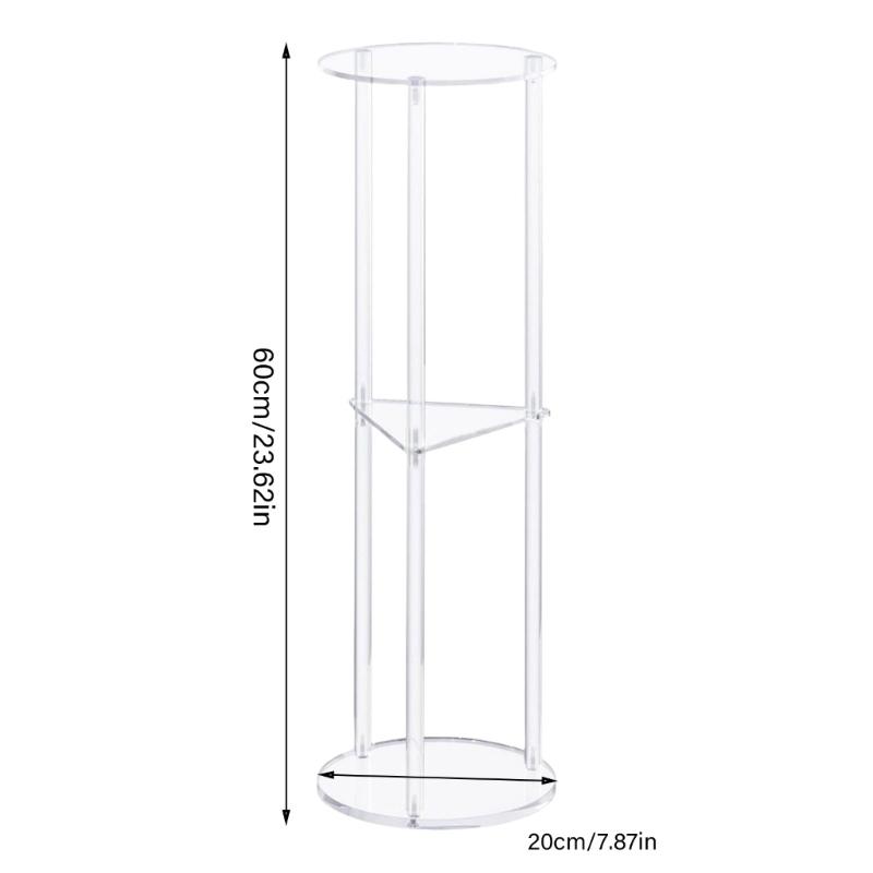 Portable 3 Layers Acrylics Round Table for Contemporary Home Decoration Easy to Use and Space Saving Organization