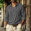 Men's Casual Linen Lapel Shirt for Sports and Daily Wear