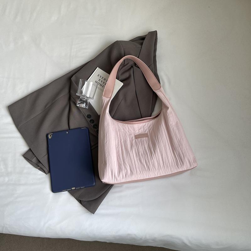 Korean large-capacity texture cloth bag bag women's new trendy fashion lightweight shoulder bag casual versatile underarm bag