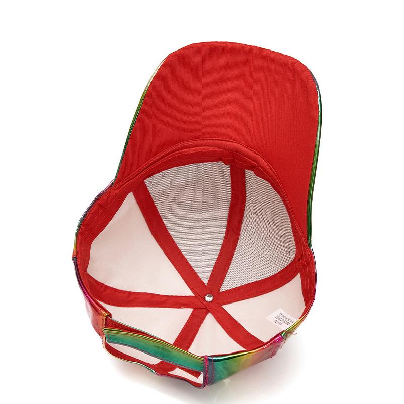 Holographic Rainbow Baseball Cap Shiny Metallic Snapback Hat for Men Women Party Festival