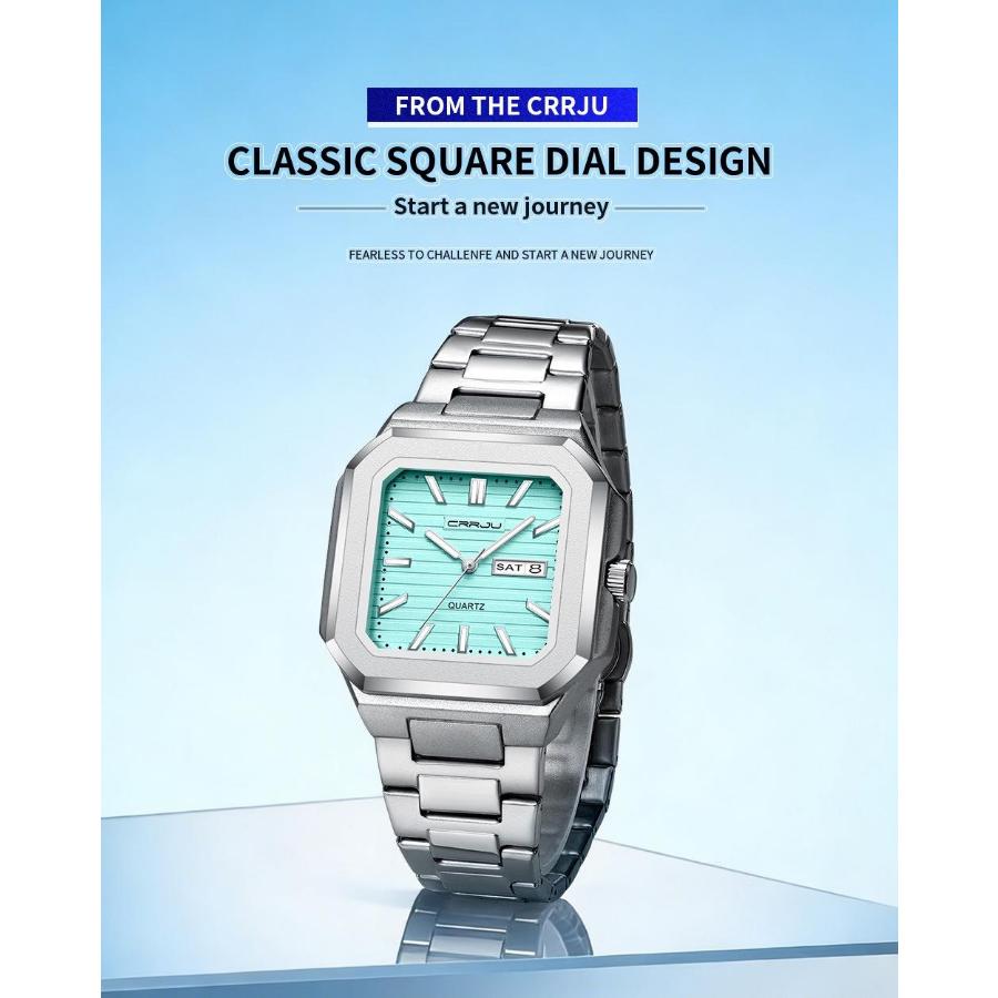 Men's Casual Stainless Steel Watch Analog Quartz Watch with Day and Date Classic Waterproof Dress Watch for Men