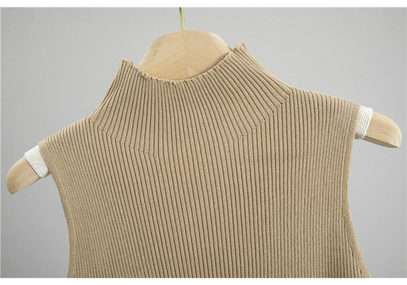 Korean Casual High Neck Knit Cardigan & Wide-Leg Pants Three-Piece Set for Women - Autumn/Winter Style