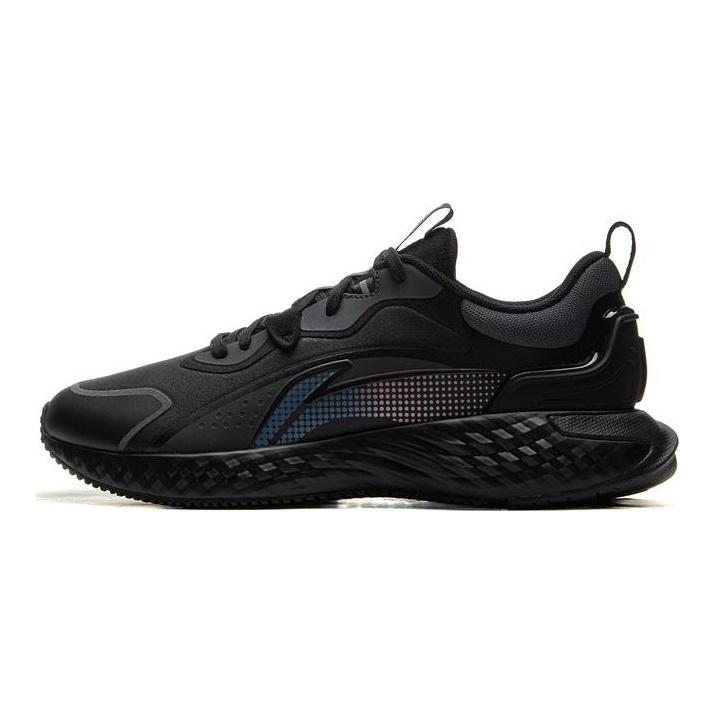 Li-Ning Fashionable Comfortable Versatile Non-Slip Wear-Resistant Breathable Low-Top Casual Shoes Men sneakers Black AGLU305-2