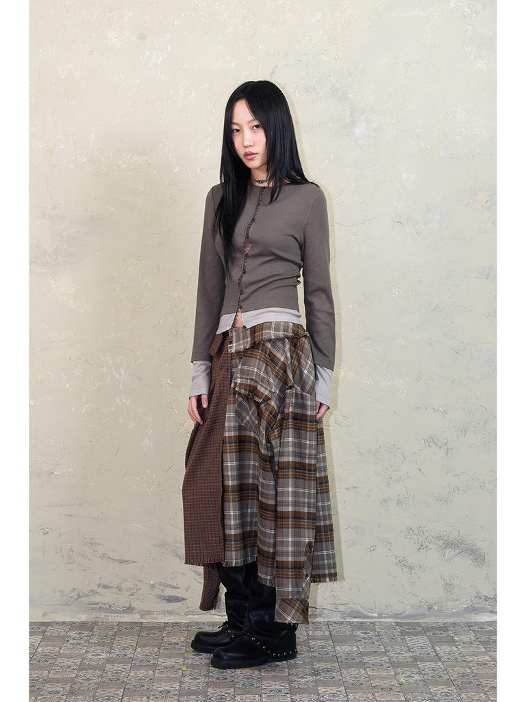 Seutillesseodi Layered Button Loop Top