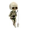 Funny Small Skeleton Fishing Sitter Resin Statues Ornaments for Home Garden Decor