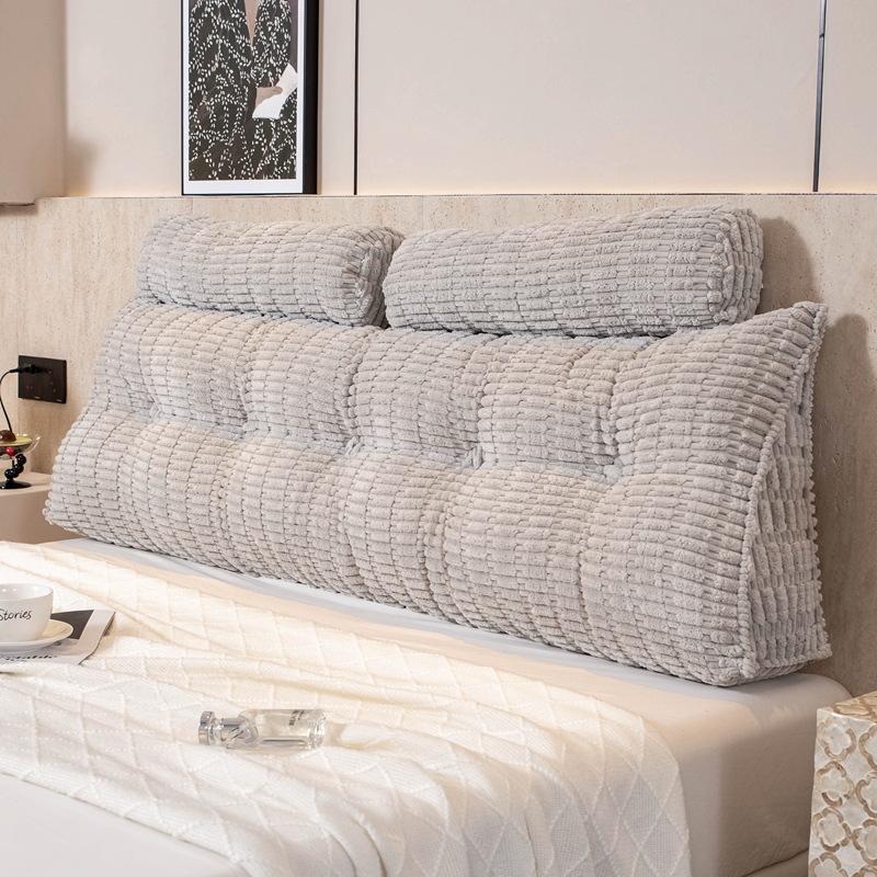 Triangle bedside cushion, plush bedside pillow, pillow, sofa backrest, soft 150x60cm